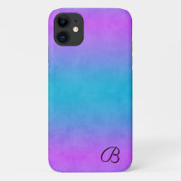 Capa de telefone rosa e ciano personalizada