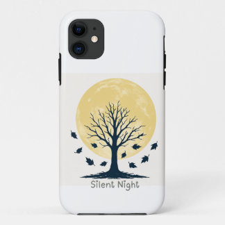 Para iPhone 11 Capa de telefone Silent Night Moon Tree