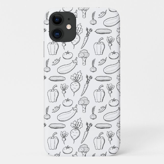 Para iPhone 11 Capa de telefone vegetariana - tema dos vegetais d (Verso)