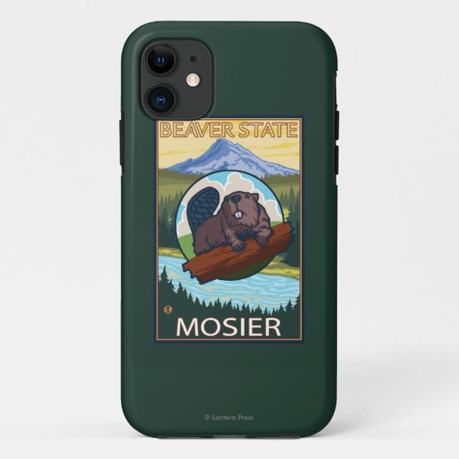 Para iPhone 11 Castor & capa do Mt. - Mosier, Oregon (Verso)