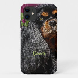 Para iPhone 11 Cavalier King Charles, Black and Tan, Capa de tele