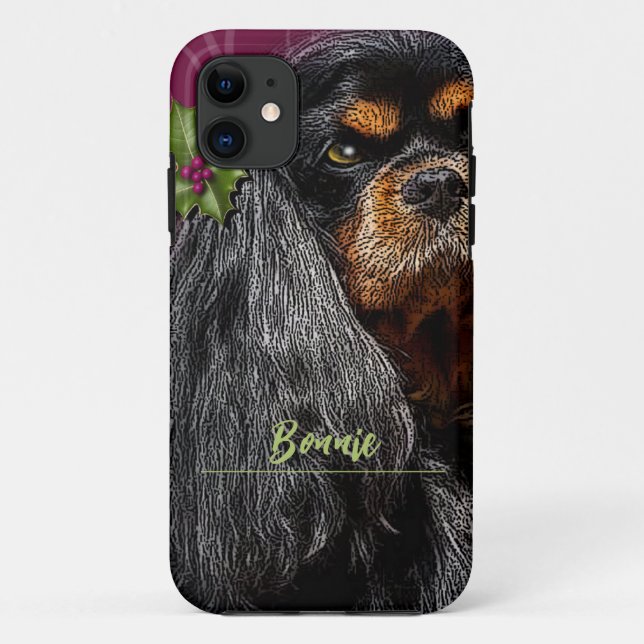 Para iPhone 11 Cavalier King Charles, Black and Tan, Capa de tele (Verso)