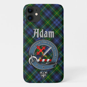 Para iPhone 11 Crachá Adam Clan e Capa de telefone Tartan