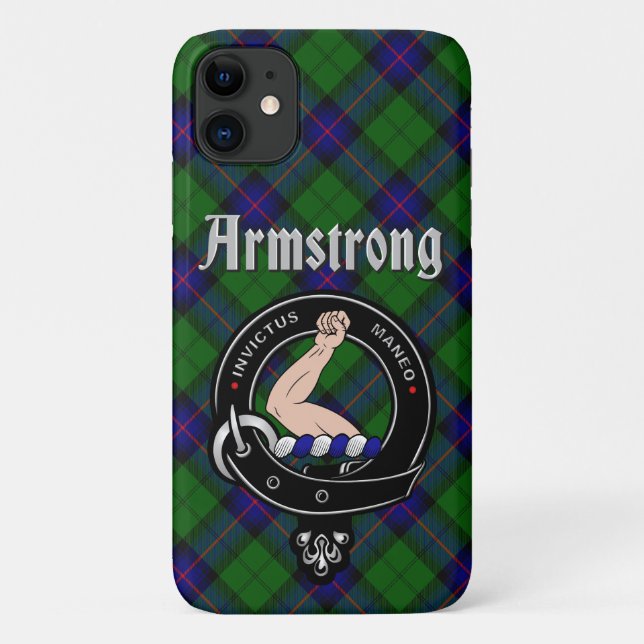 Para iPhone 11 Crachá Armstrong Clan e Capa de telefone Tartan (Verso)
