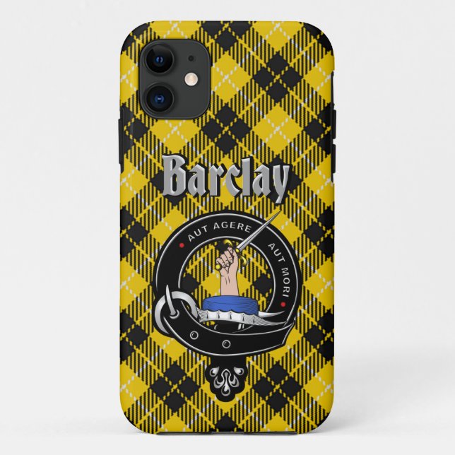 Para iPhone 11 Crachá Barclay Clan e Capa de telefone Tartan (Verso)