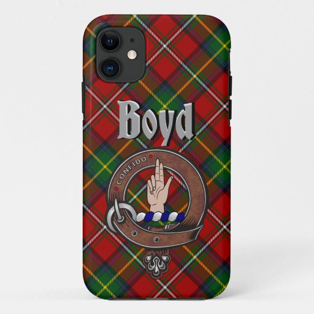 Para iPhone 11 Crachá Boyd Clan e Capa de telefone Tartan (Verso)
