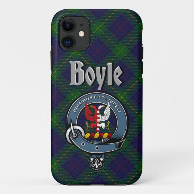Para iPhone 11 Crachá Boyle Clan e Capa de telefone Tartan (Verso)