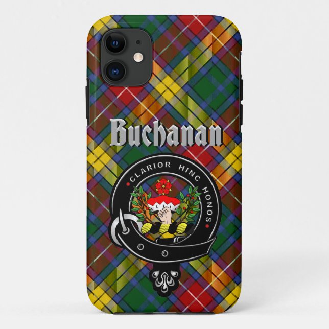Para iPhone 11 Crachá Buchanan Clan e Capa de telefone Tartan (Verso)
