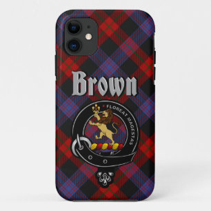 Para iPhone 11 Crachá Clã Castanho e Capa de telefone Tartan