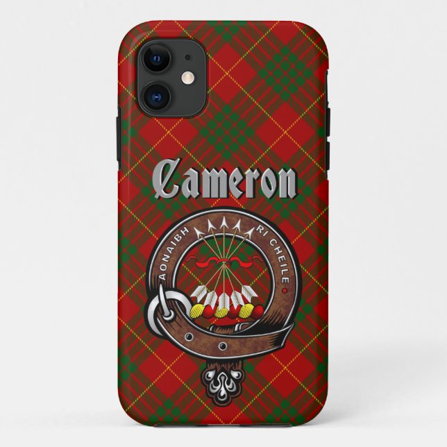 Para iPhone 11 Crachá de Cameron e Capa de telefone de Tartan (Verso)