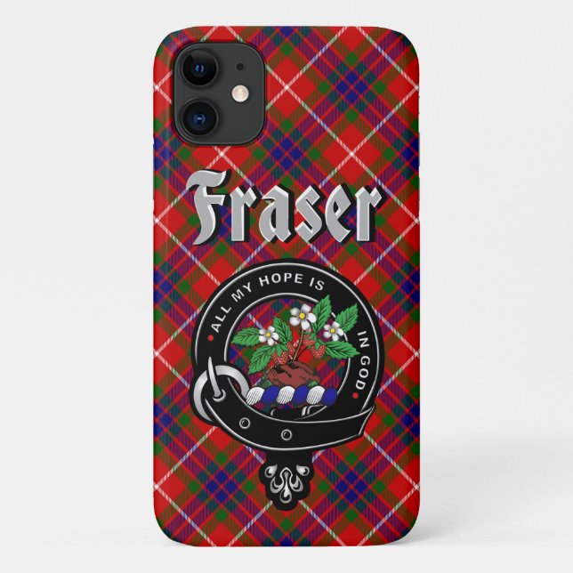 Para iPhone 11 Crachá de Fraser Clan e Capa de telefone de Tartan (Verso)