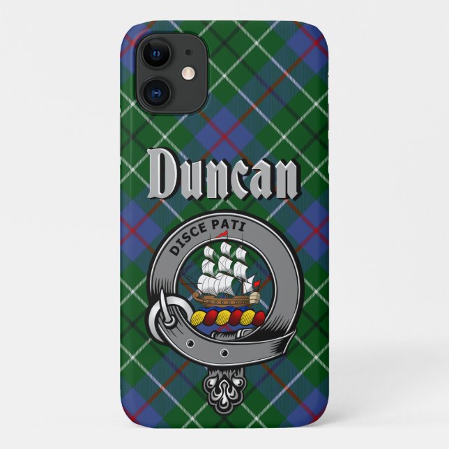 Para iPhone 11 Crachá Duncan Clan e Capa de telefone Tartan (Verso)