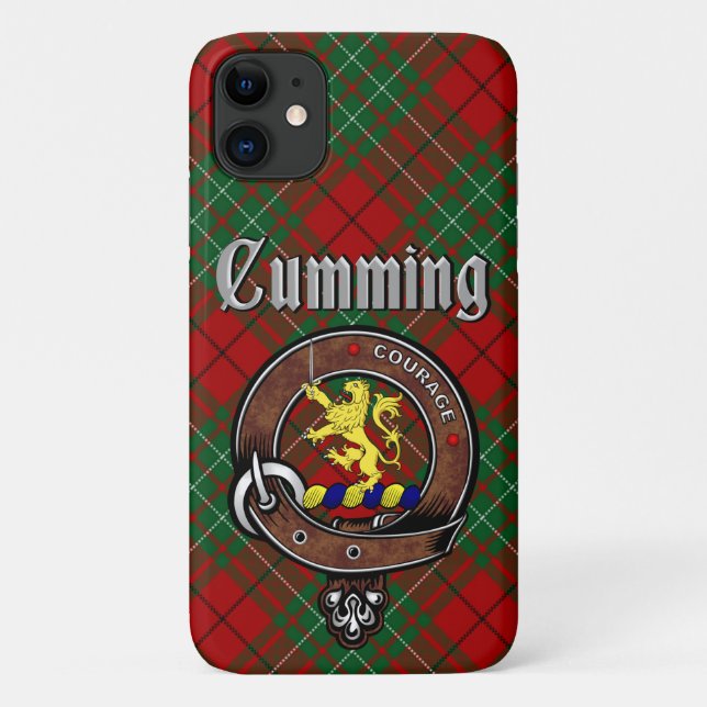 Para iPhone 11 Cumming Clan Crachá & Capa de telefone Tartan (Verso)