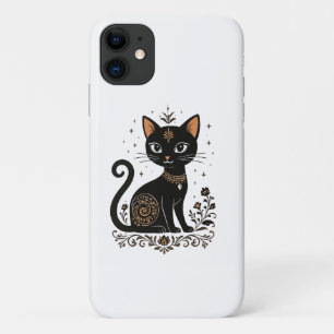 Para iPhone 11 Elegante capa de telefone com arte de gato preto –