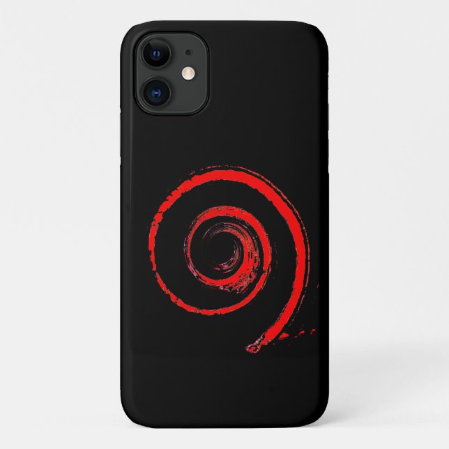 Para iPhone 11 Eu Capa de telefone com Espiral Vermelho (Verso)