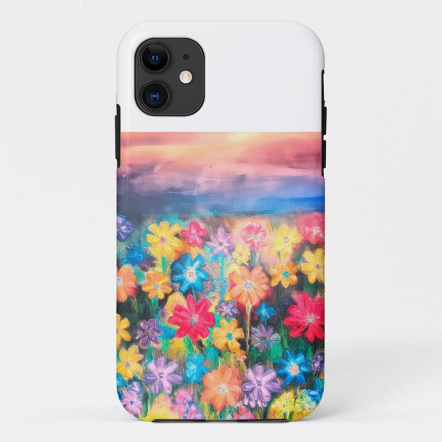 Para iPhone 11 Flores em Pastéis - Capa de telefone de Sangria (Verso)