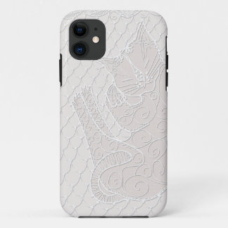 Para iPhone 11 Gato dormindo Doido (aveia) com rendas na capa de