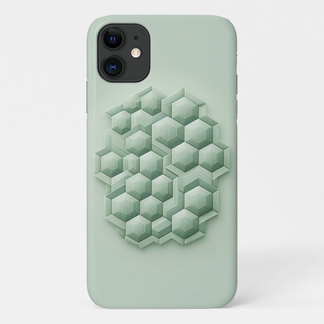 Para iPhone 11 Hexágonos Texturizados, Capa de Telefone Geométric (Verso)