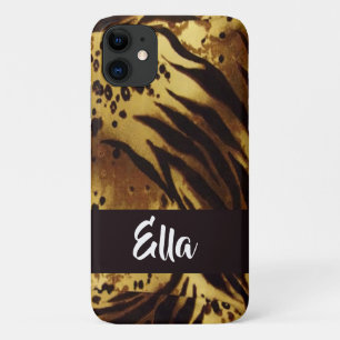 Para iPhone 11 impressão de capa de tigre de nome personalizado