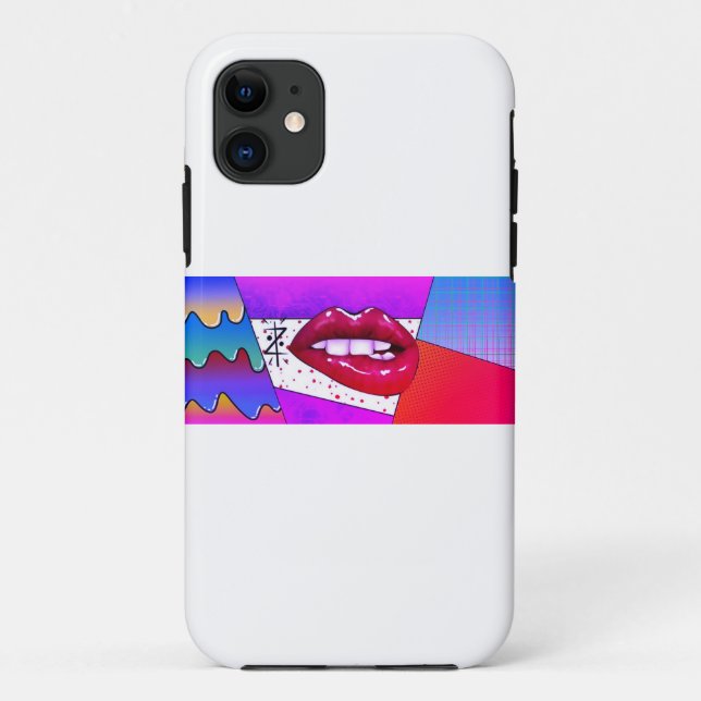 Para iPhone 11 "Lábios Enfumaçados Capa de telefone fina" (Verso)