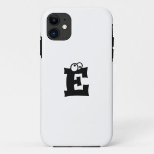 Para iPhone 11 Letra inicial branca   Monograma Capa de telefone