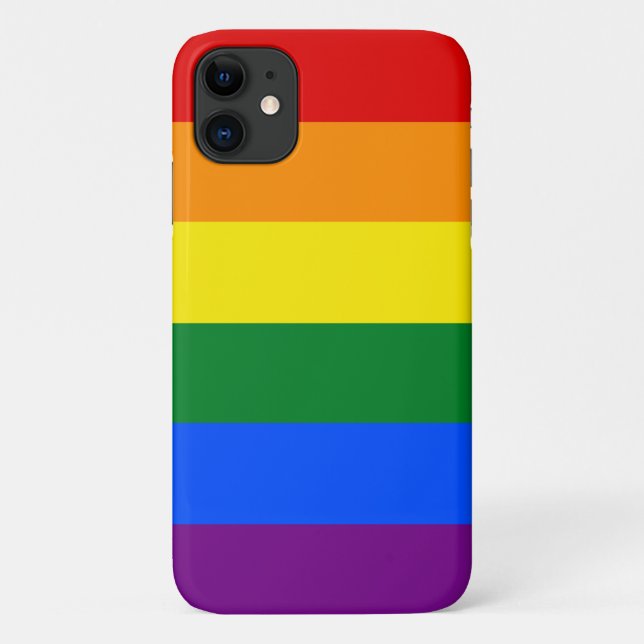 Para iPhone 11 LGBTQIA+ Capa de telefone arco-íris (Verso)