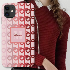 Para iPhone 11 Linhas de Loopy - Capa de telefone de Mão Vermelha