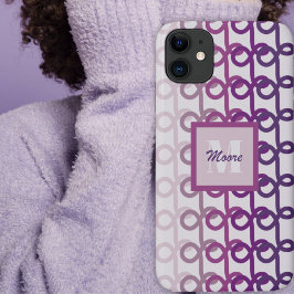 Para iPhone 11 Linhas de Loopy - Capa de telefone de Ombre Violet
