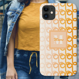 Para iPhone 11 Linhas de Loopy - Capa de telefone de Ombro Laranj