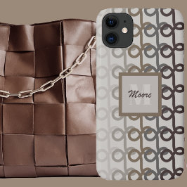 Para iPhone 11 Linhas de Loopy - Capa de telefone Moca Marrom