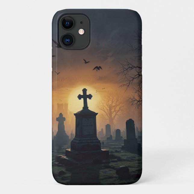 Para iPhone 11 Macabre Graveyard Capa de telefone (Verso)