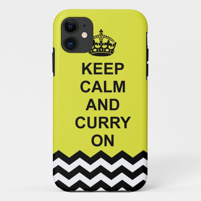 Para iPhone 11 Mantenha a calma e o caril na capa de telefone (Verso)