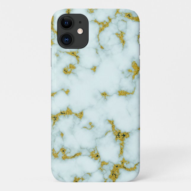 Para iPhone 11 Na moda Dourado e branco mármore | Capa de telefon (Verso)