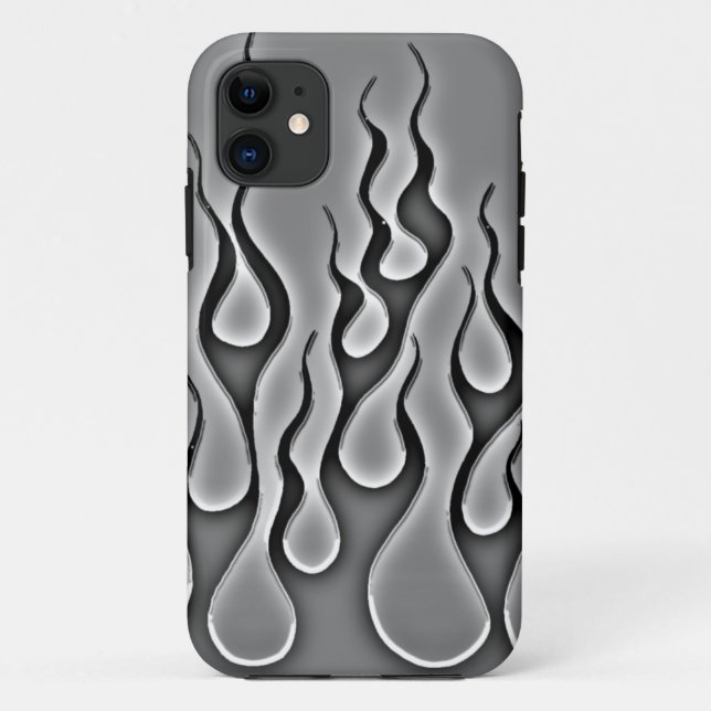 Para iPhone 11 O fantasma cinzento arde a capa de telefone (Verso)