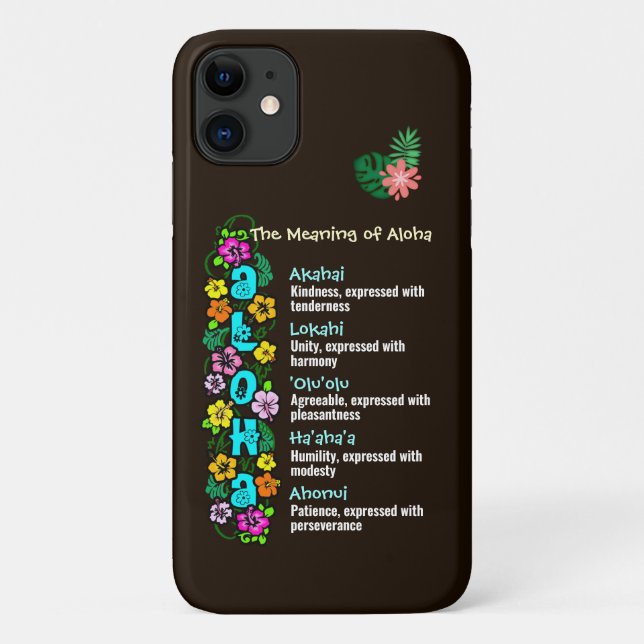 Para iPhone 11 O Significado da Capa de telefone de Aloha (Verso)