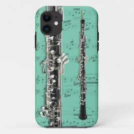 Para iPhone 11 Oboe & capa de telefone da partitura. Cor da
