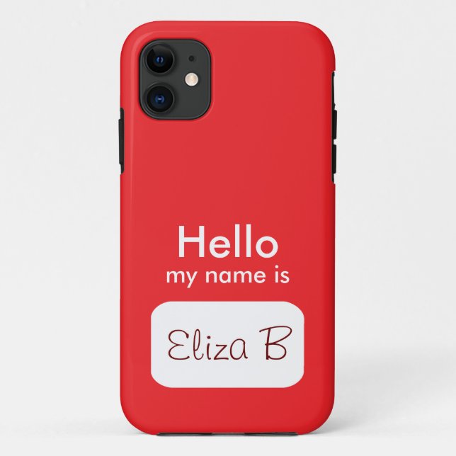 Para iPhone 11 Olá, meu nome é Red Capa de telefone (Verso)