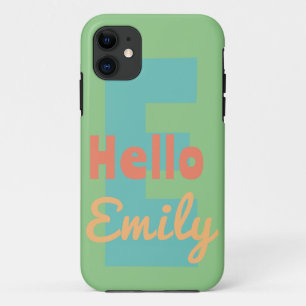 Para iPhone 11 Pêssego rosa adolescente da capa de telefone monog