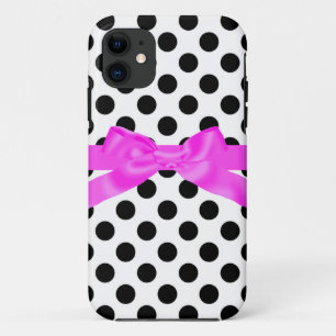PARA iPhone 11 PINK BOLINHAS PRETA COM CAPA DE TELEFONE ARCO