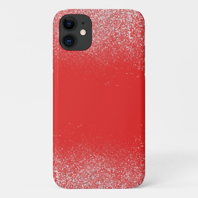 Para iPhone 11 Pó de prata e Capa de telefone vermelha (Verso)