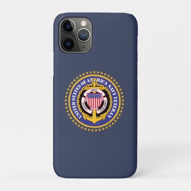 Para iPhone 11 Pro Capa de Cabeça de Golfe Veterano da Marinha (Verso)