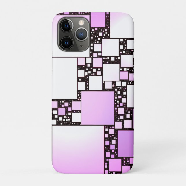 Para iPhone 11 Pro Capa de iPhone/iPad de Dança Quadrada Rosa e Branc (Verso)