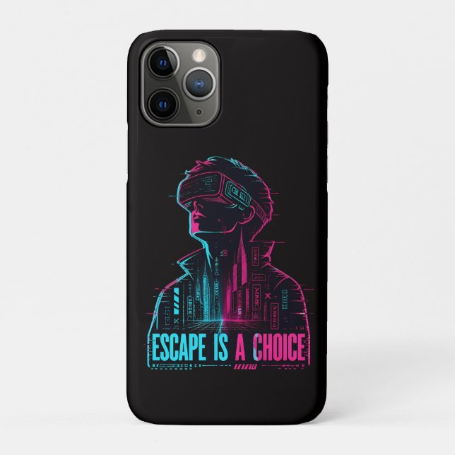 Para iPhone 11 Pro Capa de telefone com escolha de fuga Cyberpunk VR (Verso)