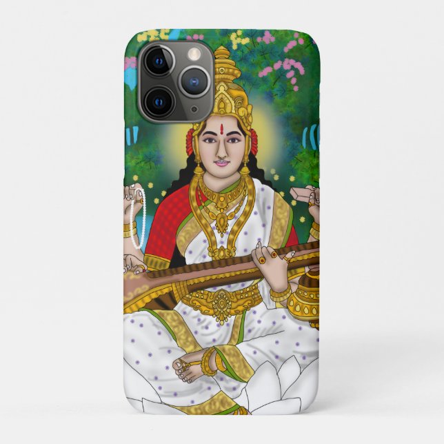 Para iPhone 11 Pro Capa de telefone da deusa Saraswati (Verso)