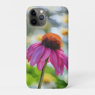 Para iPhone 11 Pro Capa de telefone de Arte de Flor Selvagem Rosa