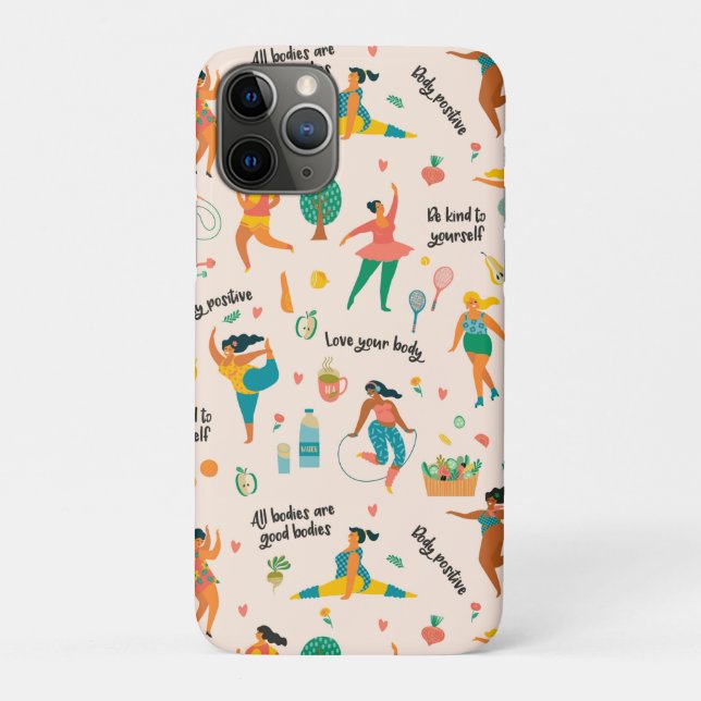 Para iPhone 11 Pro Capa de telefone de positividade corporal (Verso)