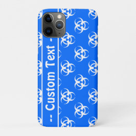 Para iPhone 11 Pro Capa de telefone de Símbolo de Risco Azul com Text