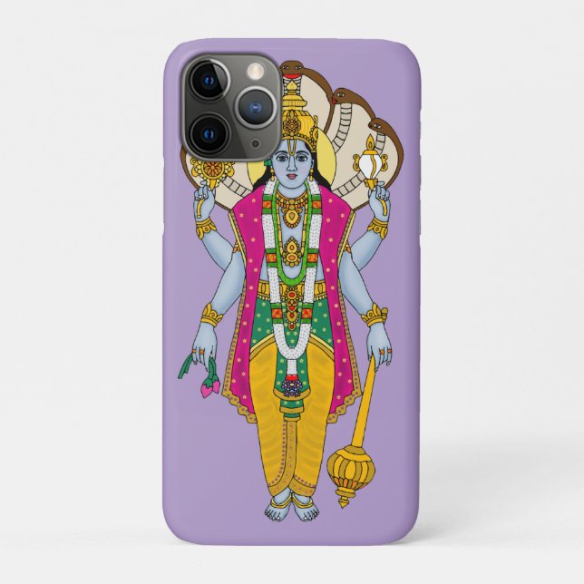 Para iPhone 11 Pro Capa de telefone do Senhor Vishnu (Verso)