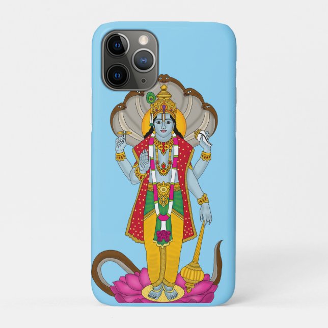 Para iPhone 11 Pro Capa de telefone do Senhor Vishnu (Verso)
