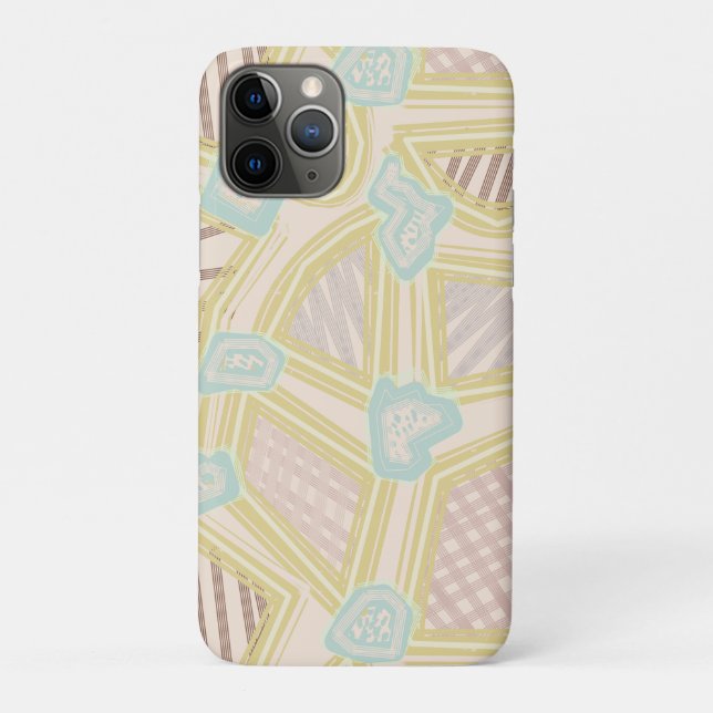 Para iPhone 11 Pro Capa de Telefone Geométrica Abstrata Pastel Modern (Verso)